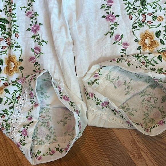 Farm Rio - Off-White Folk Floral Lenzing Ecovero Euroflax Jumpsuit Medium NWT - Picture 15 of 16